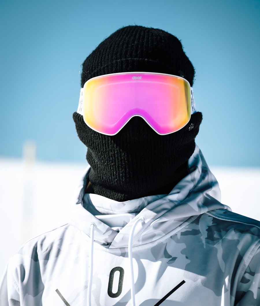 Dope Flush 2X-UP Masque de ski White W/White Pink Mirror