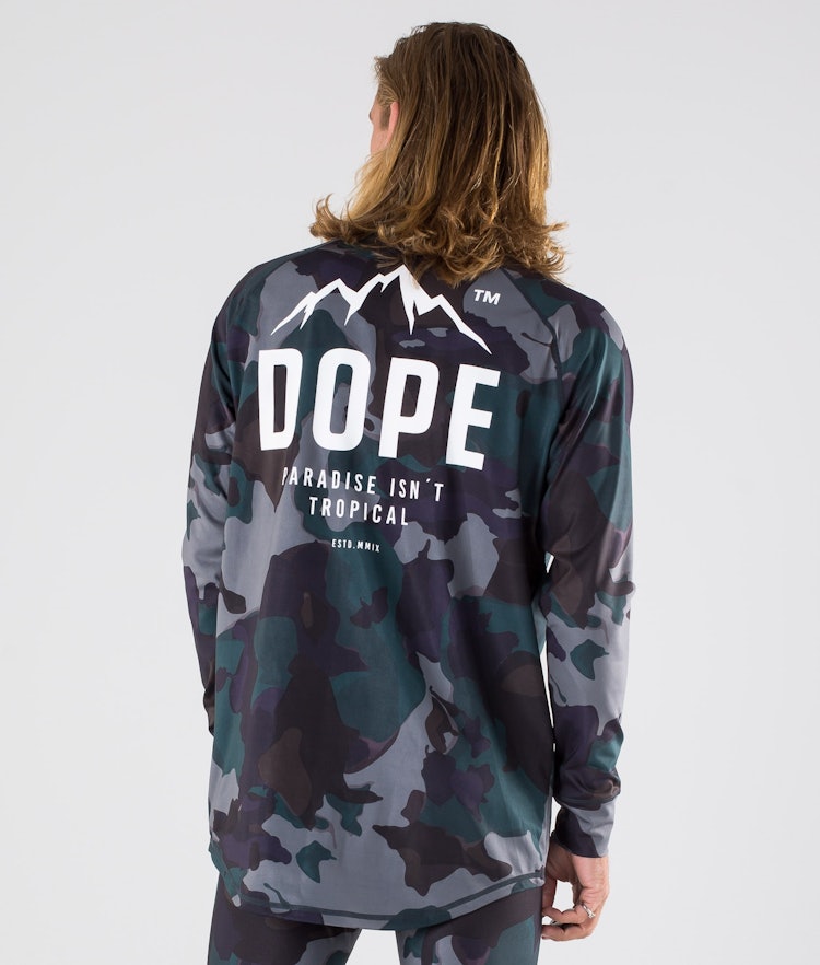 Dope Snuggle Tee-shirt thermique Homme Paradise Grape Green Camo