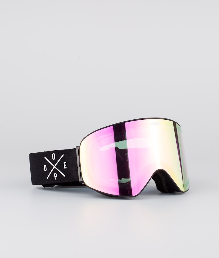 Dope Flush 2X-UP Ski Goggles Black W/Black Pink Mirror