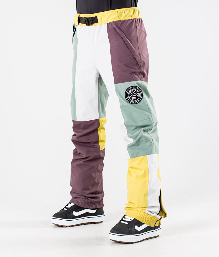 Dope Blizzard W 2020 Pantalones Snowboard Mujer Limited Edition Faded Green Patchwork