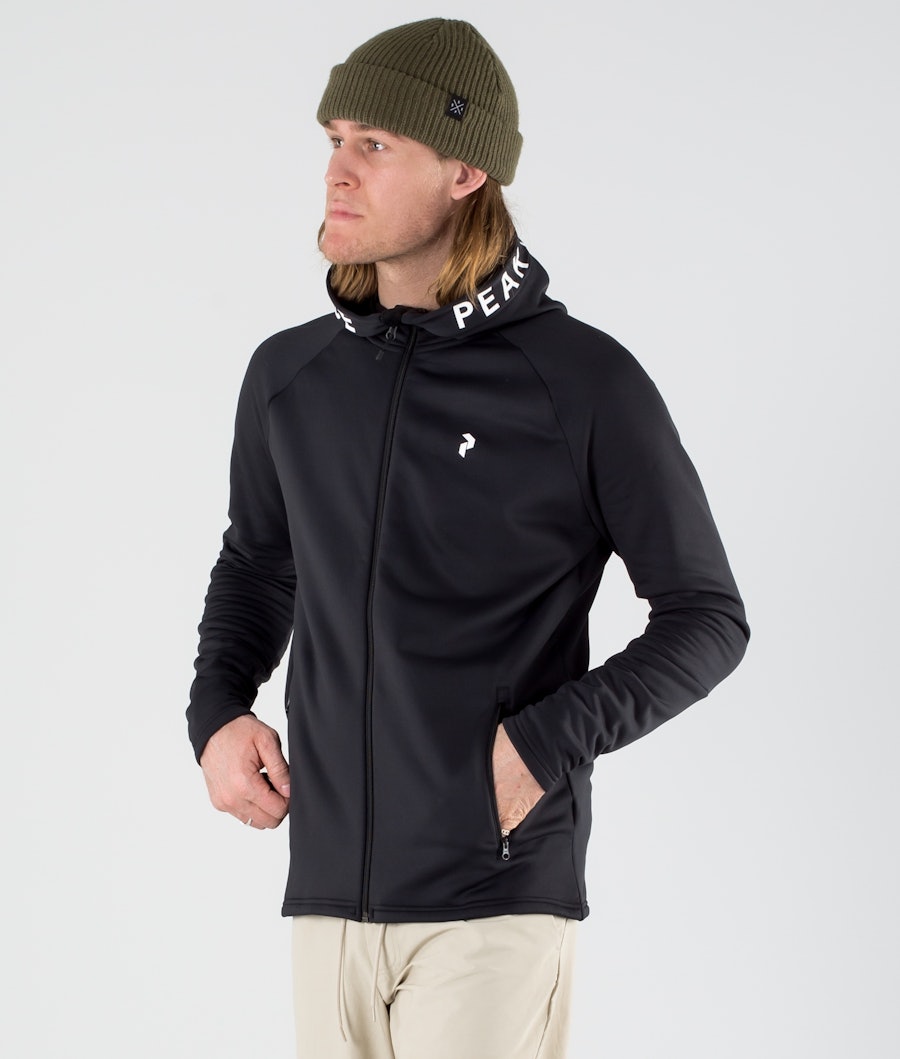 Peak Performance Rider Zip Felpa con Cappuccio Black