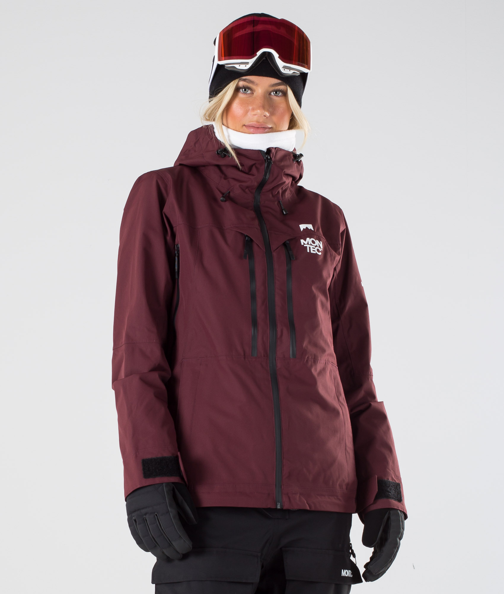 maroon snowboard jacket