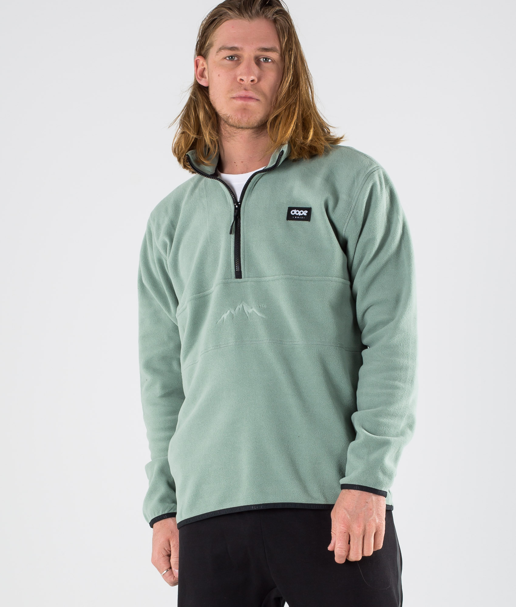 green fleece sweater