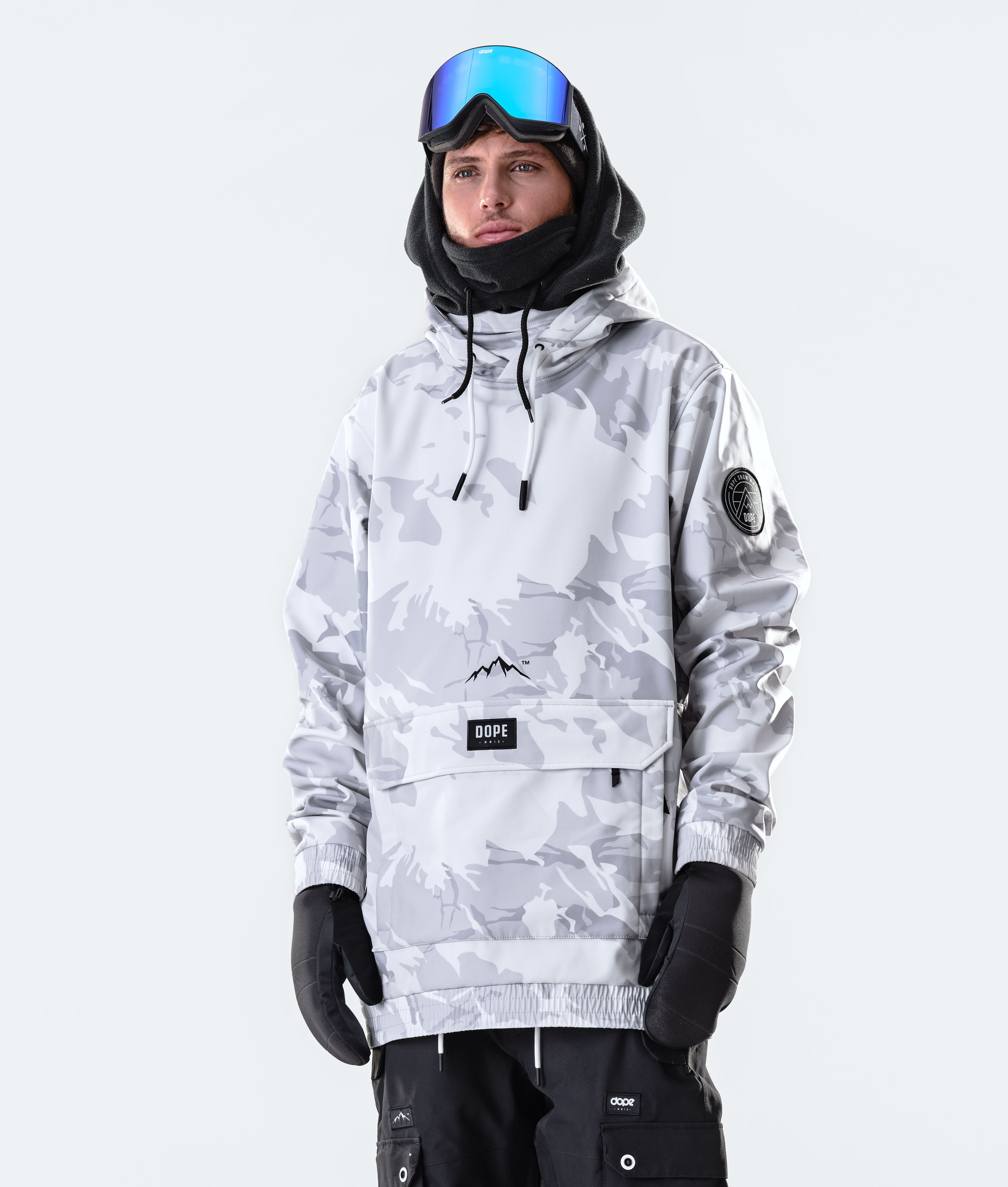 white camo snow jacket