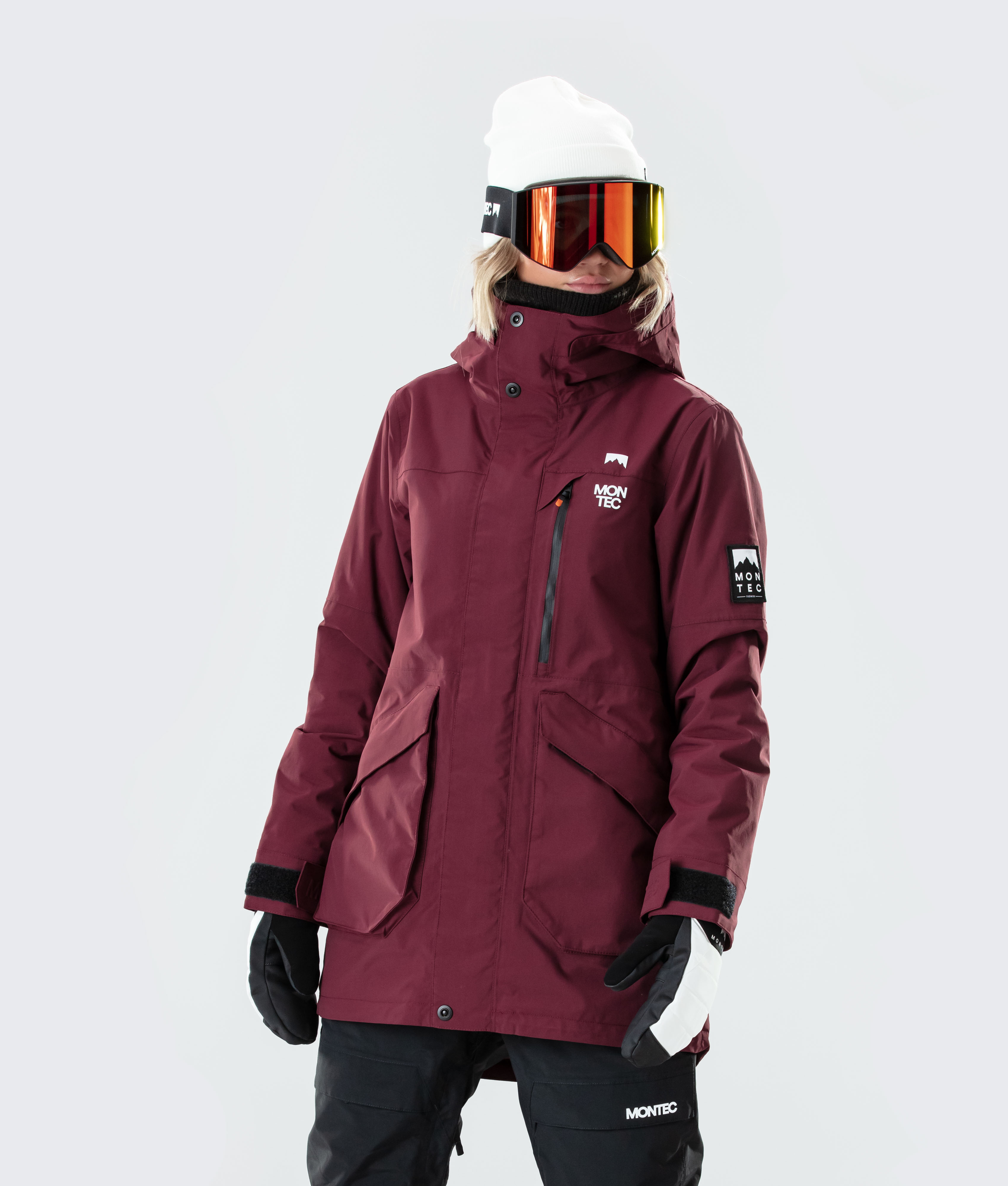 maroon snowboard jacket