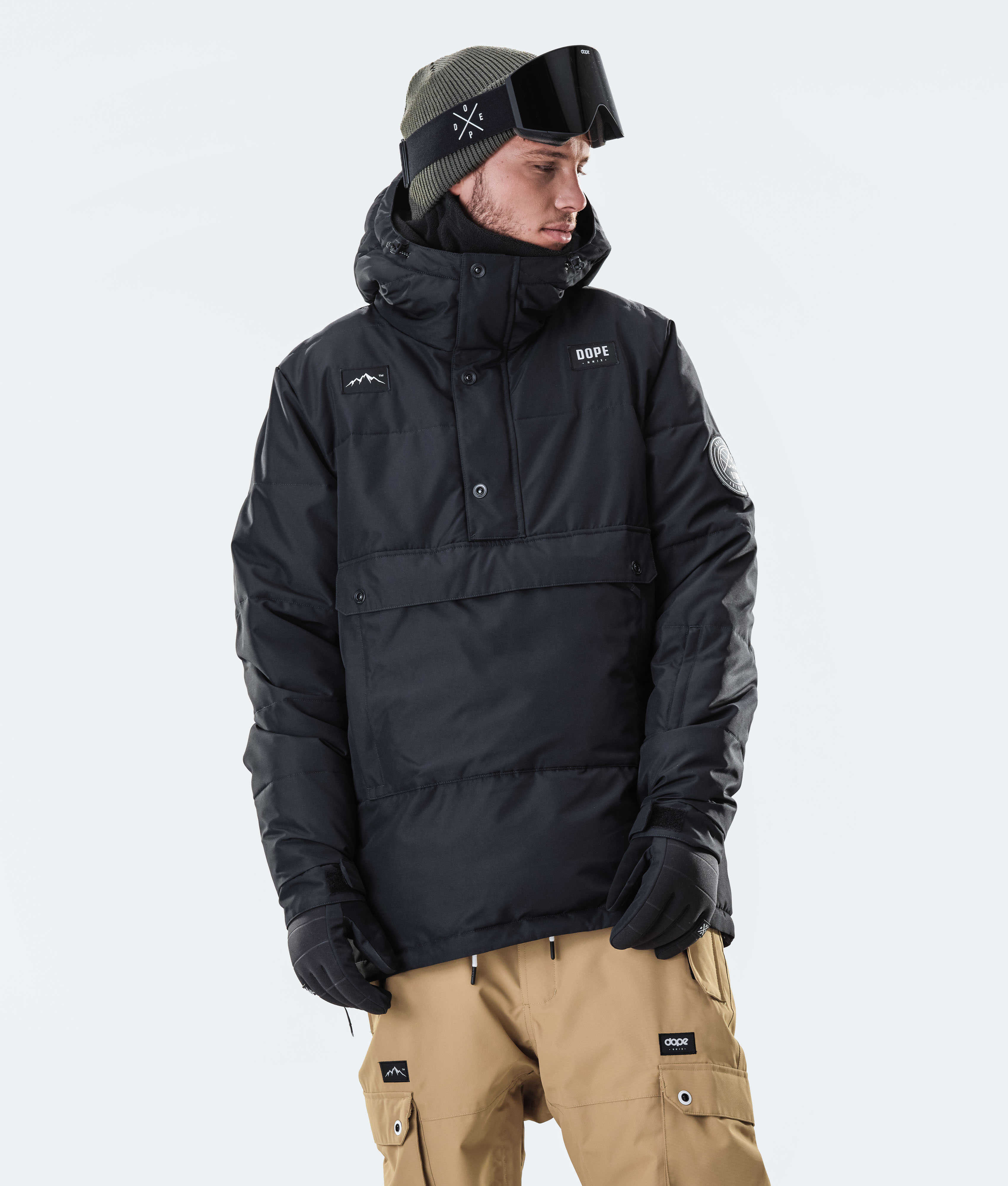 black puffer ski jacket