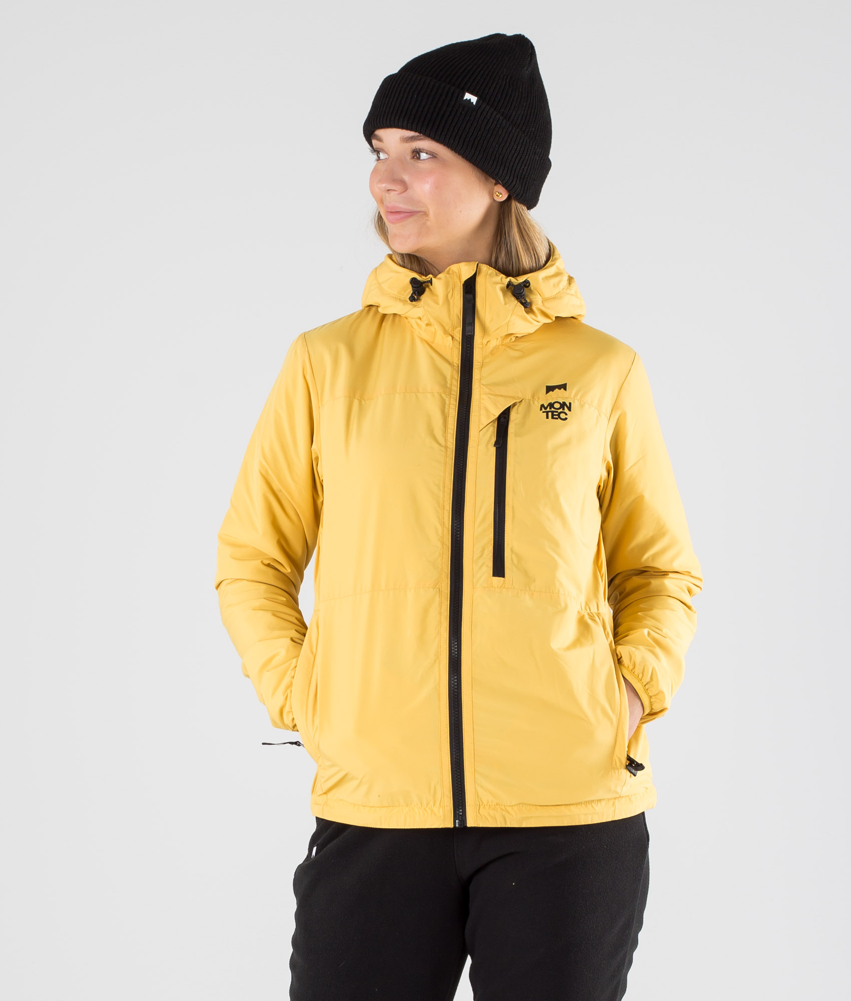 yellow hooded jacket