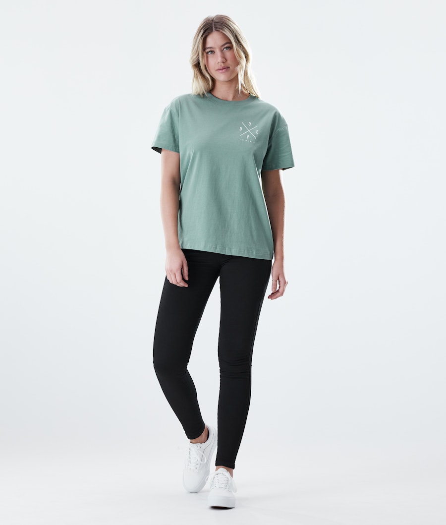 Dope Regular 2X-UP T-shirt Dames Faded Green