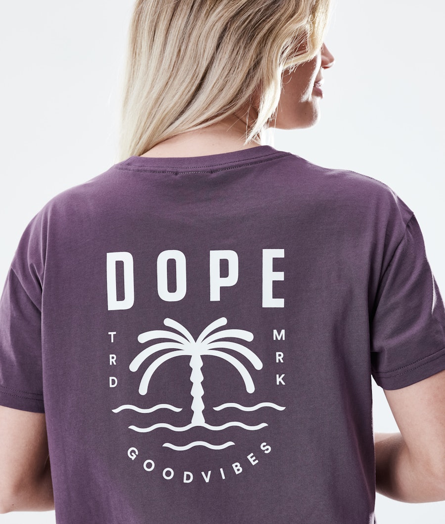 Dope Regular Palm T-shirt Dames Faded Grape