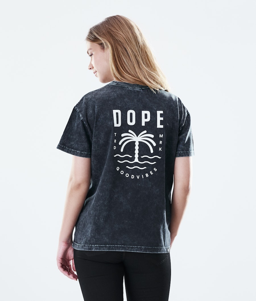Dope Regular Palm T-shirt Dam Bleached Black