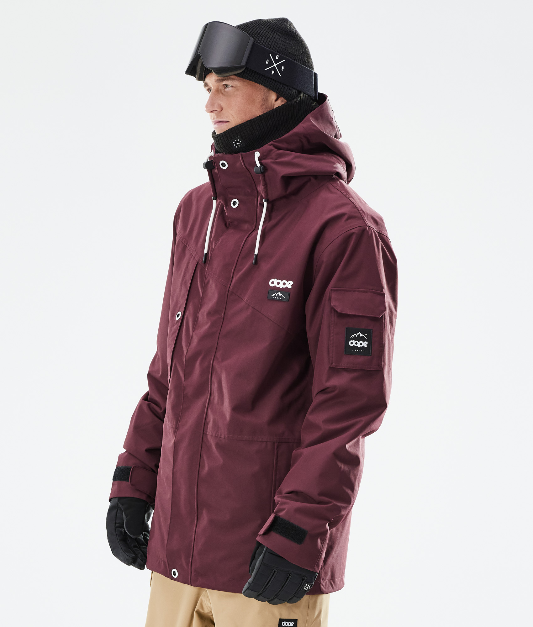 mens burgundy ski jacket