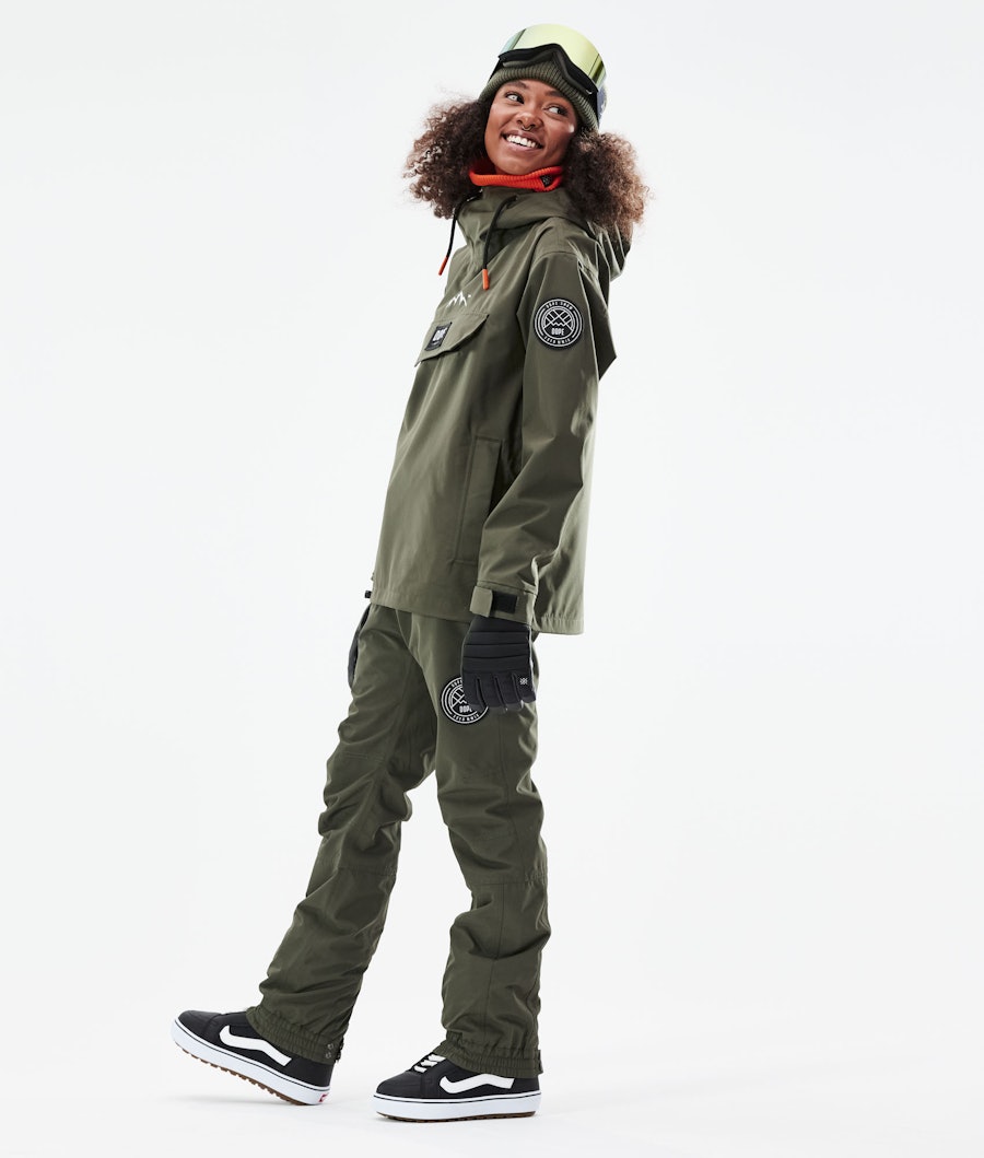 Dope Blizzard PO W Women's Snowboard Jacket Olive Green