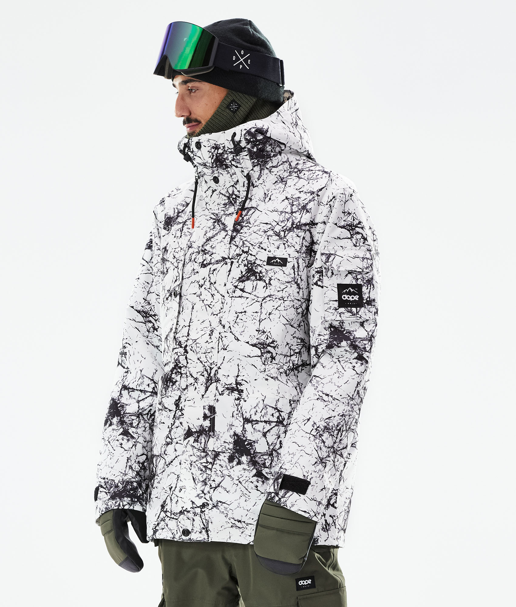 white snow jacket mens