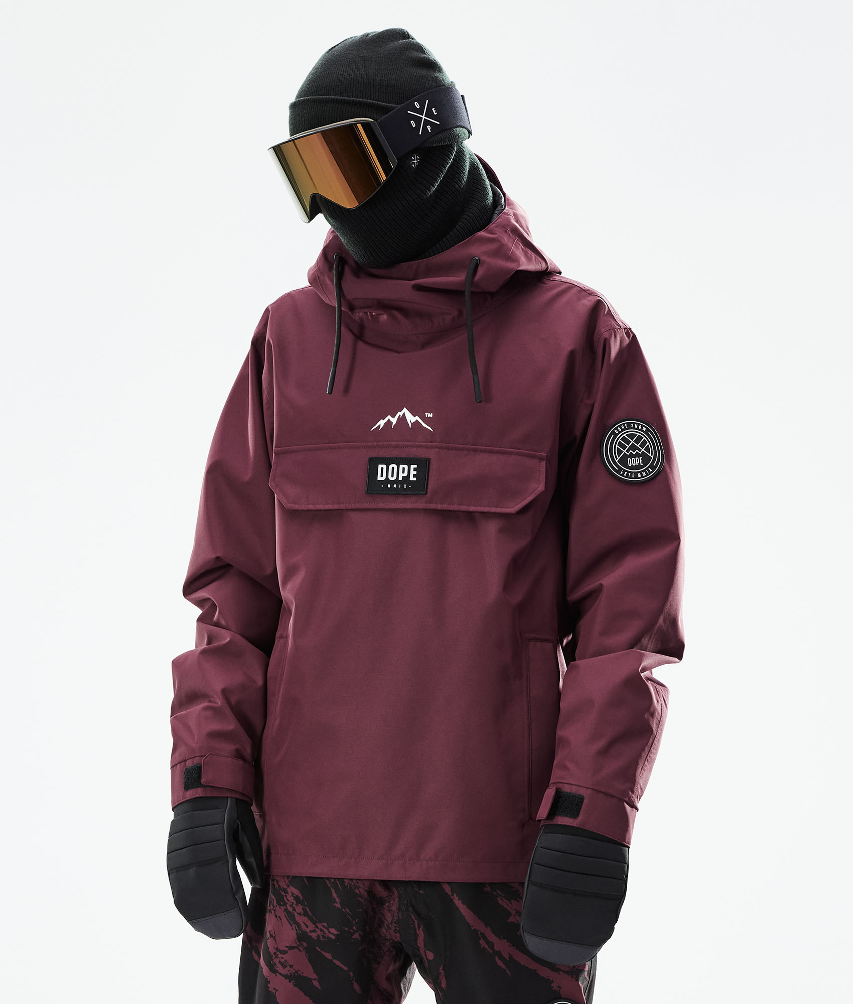 maroon snowboard jacket