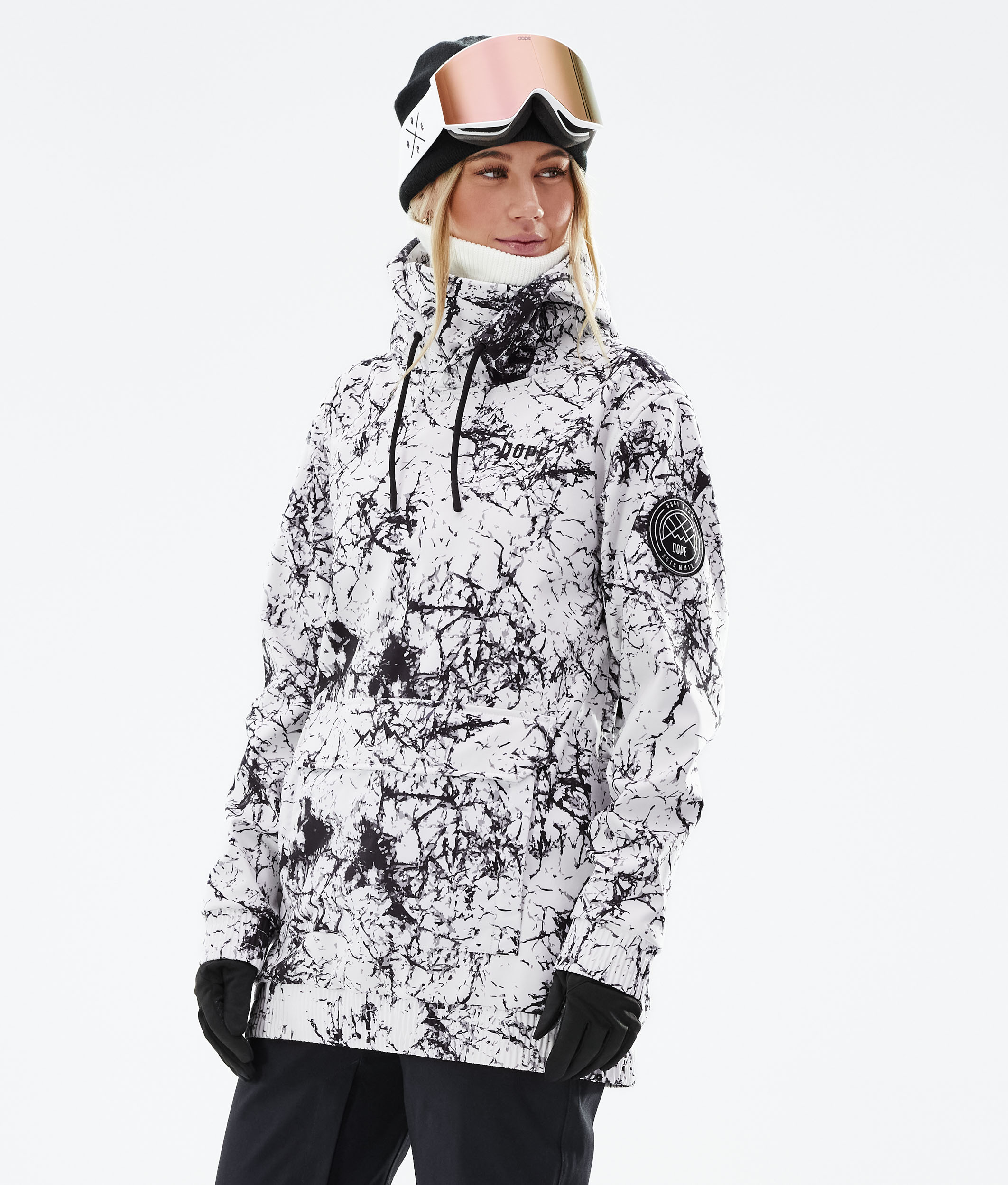 patterned ski jacket