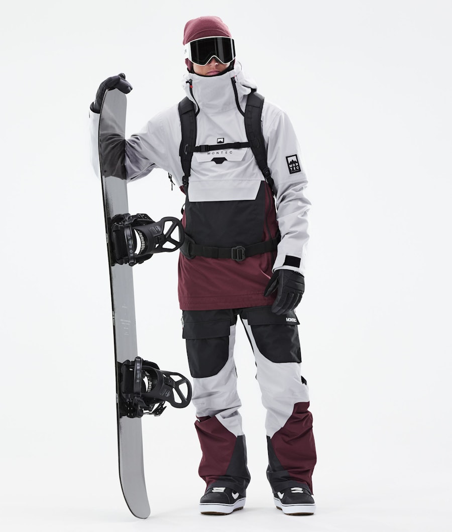 Montec Doom Snowboard jas Light Grey/Black/Burgundy