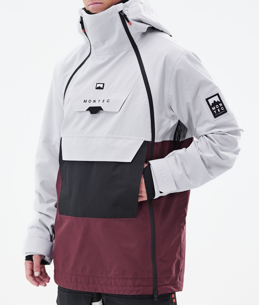 Montec Doom Snowboard jas Light Grey/Black/Burgundy