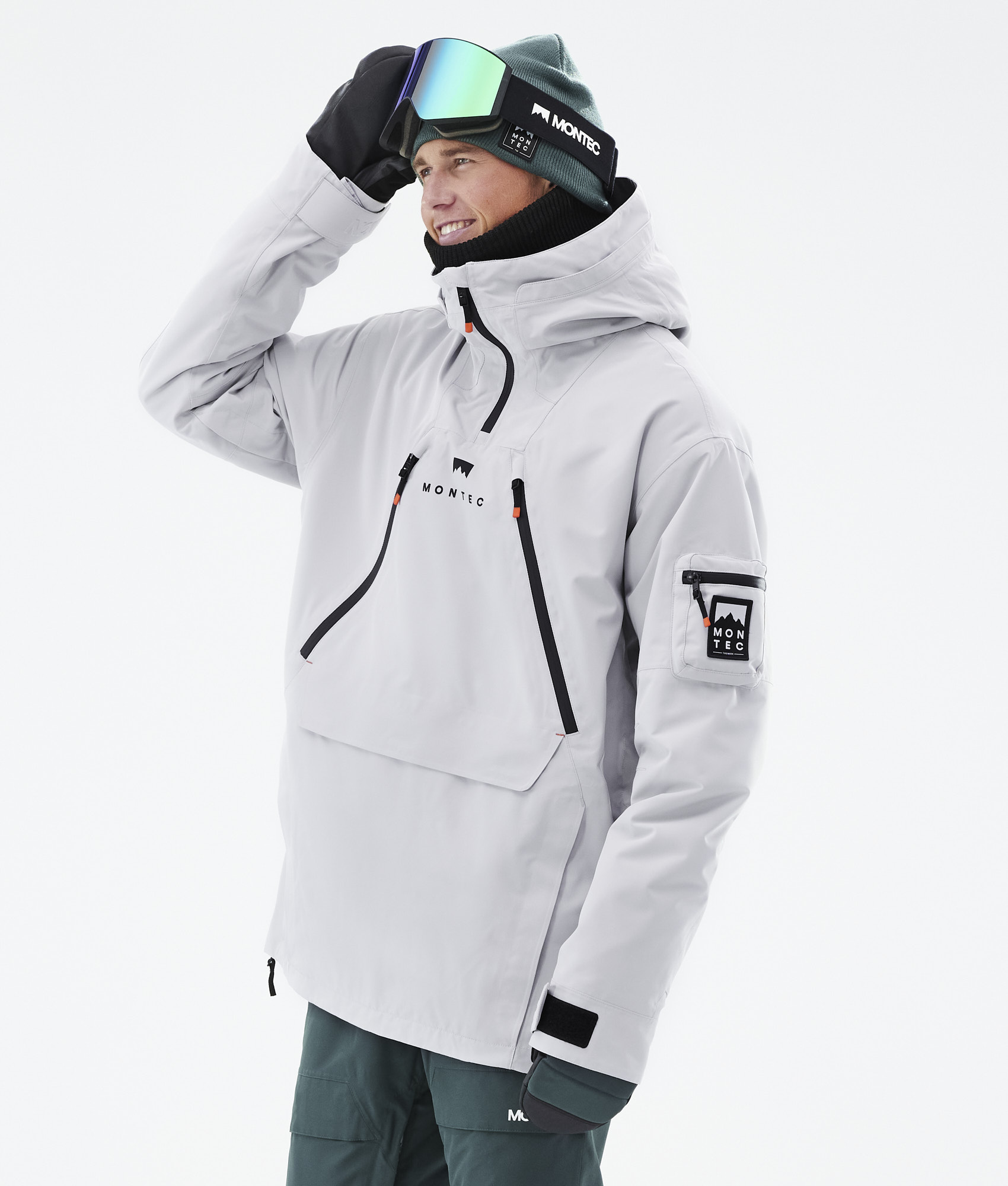 light gray windbreaker