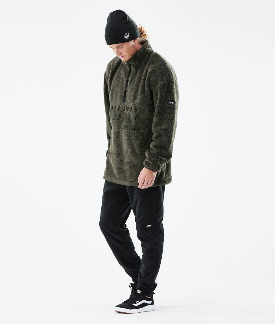 Dope Pile Sweat Polaire Olive Green