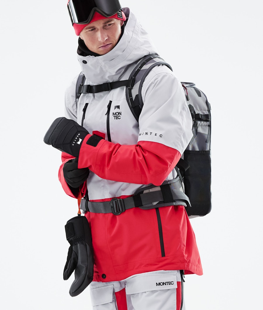 Montec Fawk Ski Jacket Light Grey/Red