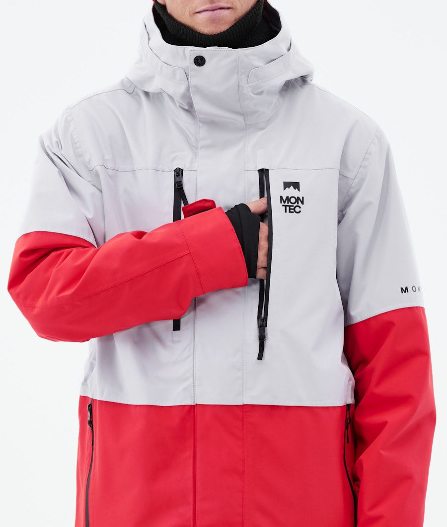 Montec Fawk Snowboardjakke Light Grey/Red