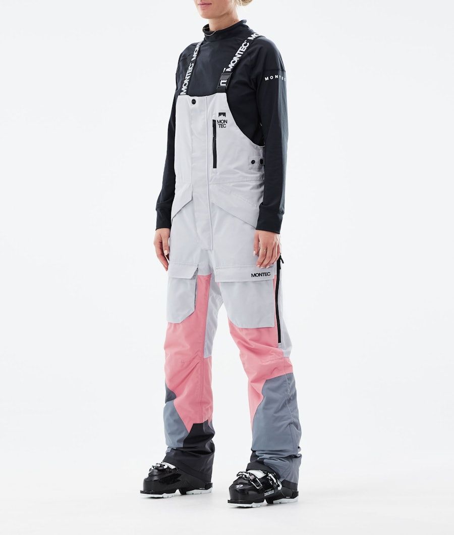 Montec Fawk W Pantalon de Ski Femme Light Grey/Pink/Light Pearl