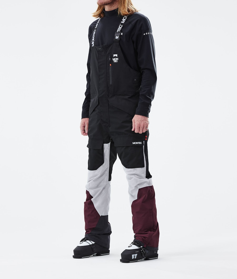 Montec Fawk Ski Pants Black/Light Grey/Burgundy