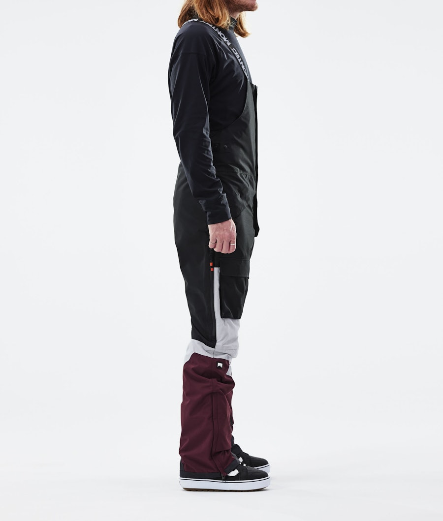 Montec Fawk Pantalon de Snowboard Black/Light Grey/Burgundy
