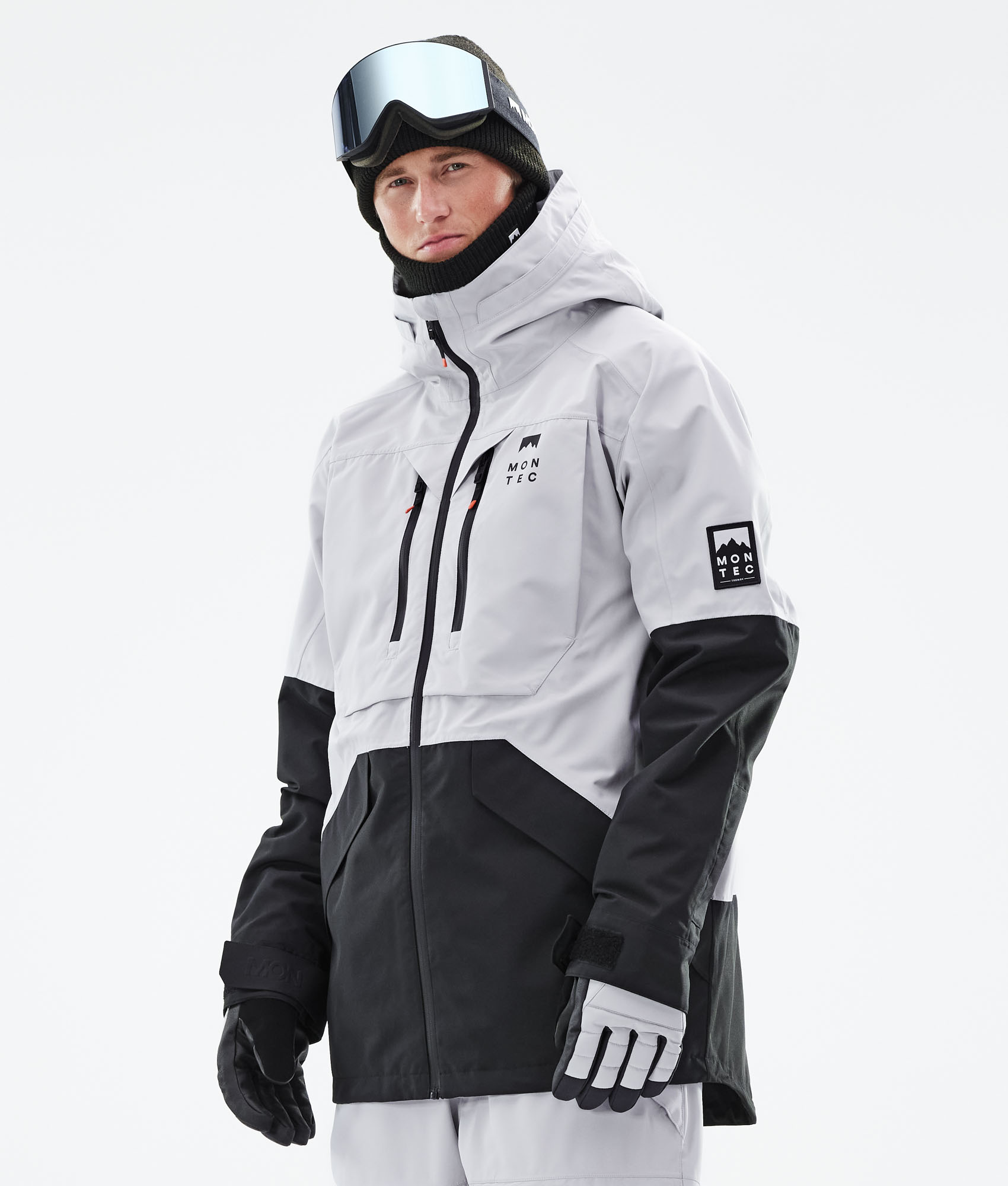 black snowboarding jacket