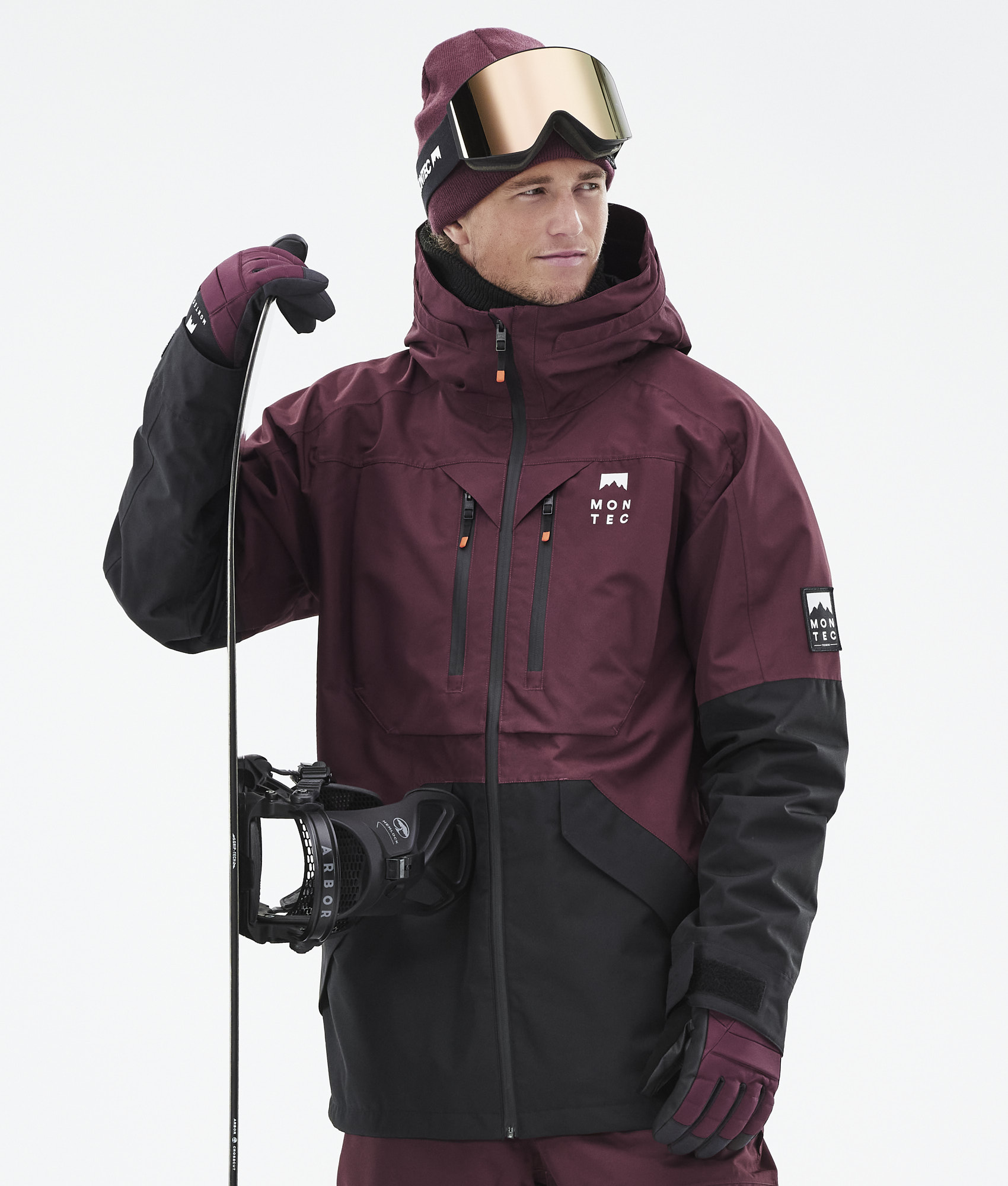 maroon snowboard jacket