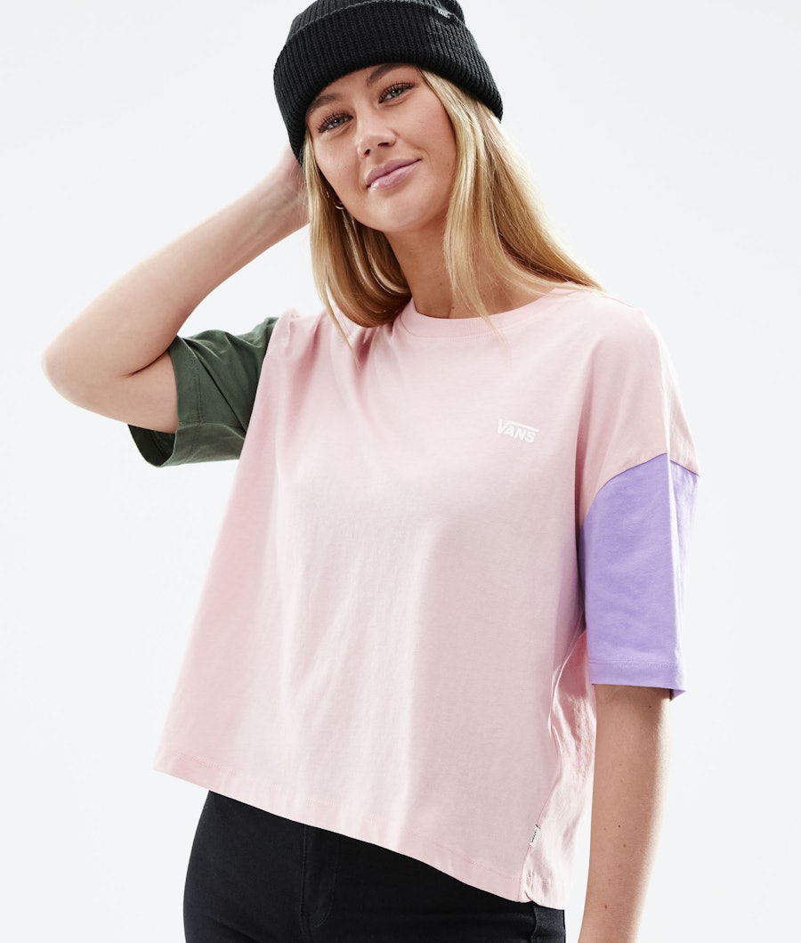 Vans Relaxed Boxy Colorblock T-shirt Dam Powder Pink/Thyme