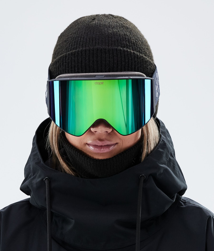 Dope Sight Masque de ski Black/Green Mirror
