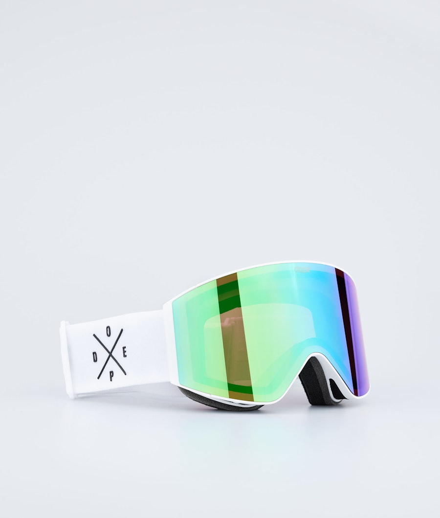 Dope Sight Skibriller White/Green Mirror