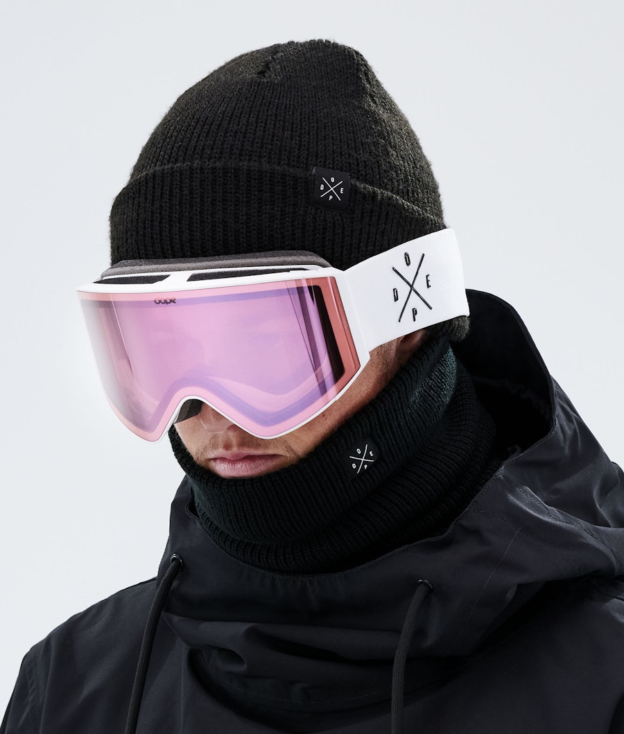 Dope Sight Ski Goggle White/Pink Mirror