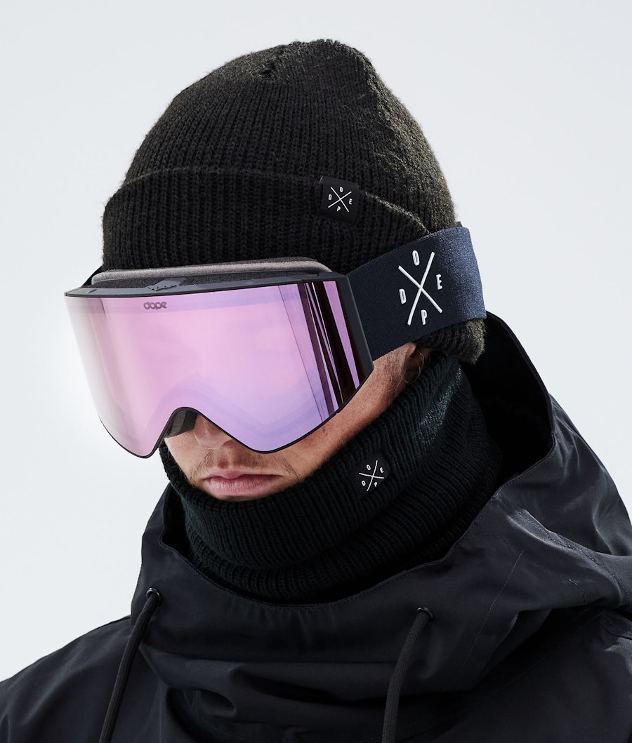 Dope Sight Masque de ski Black/Pink Mirror