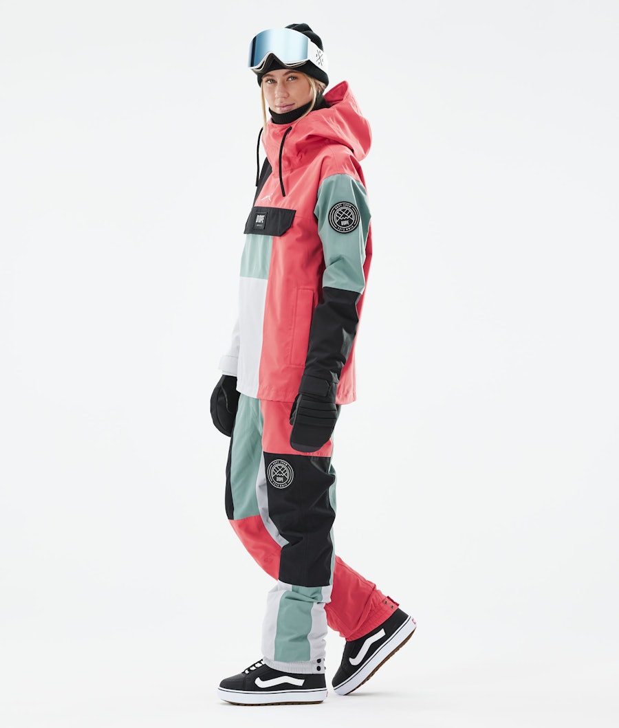 Dope Blizzard W Women's Snowboard Jacket Patchwork Coral