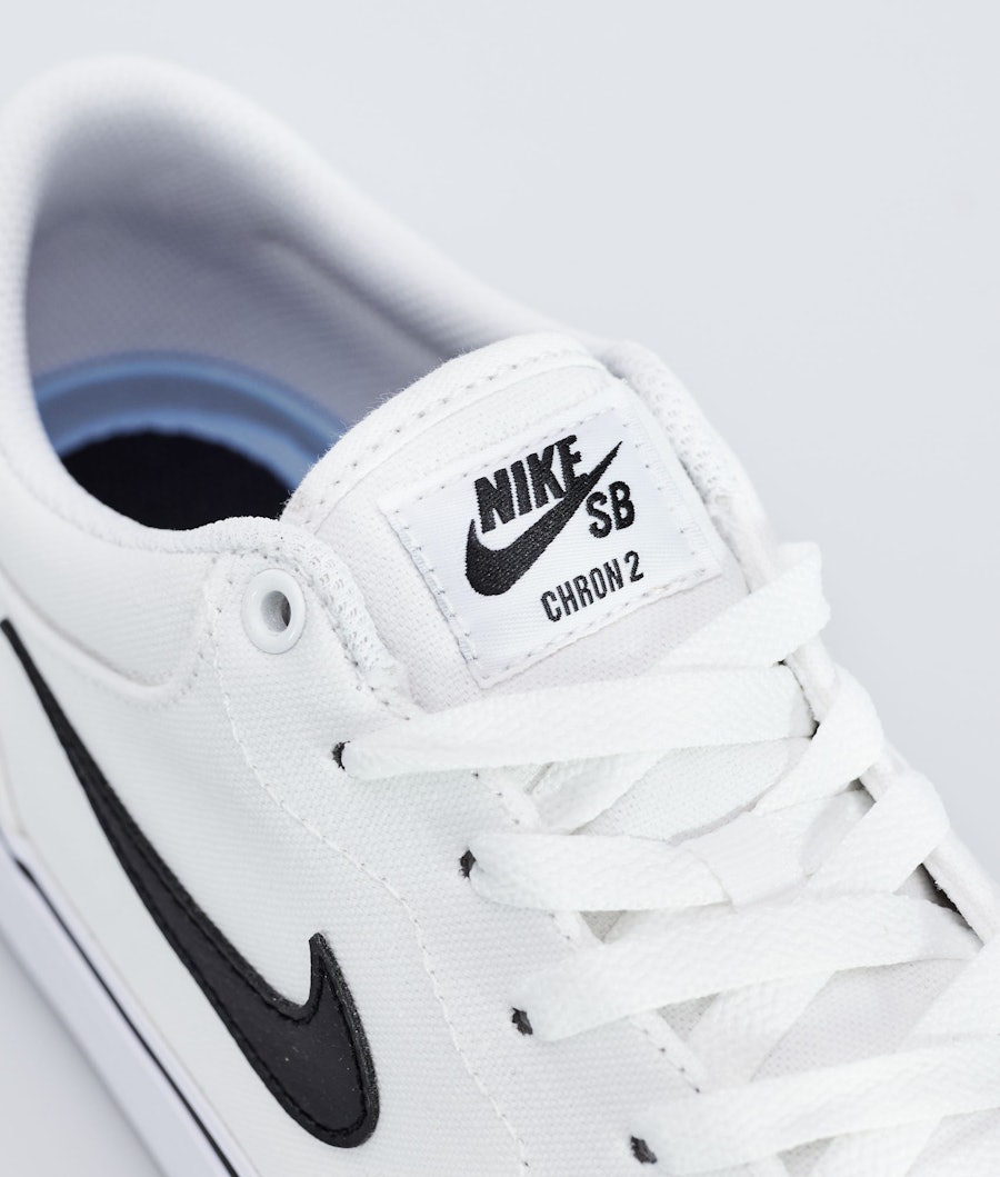 Nike Chron 2 Canvas Sko White/Black-White
