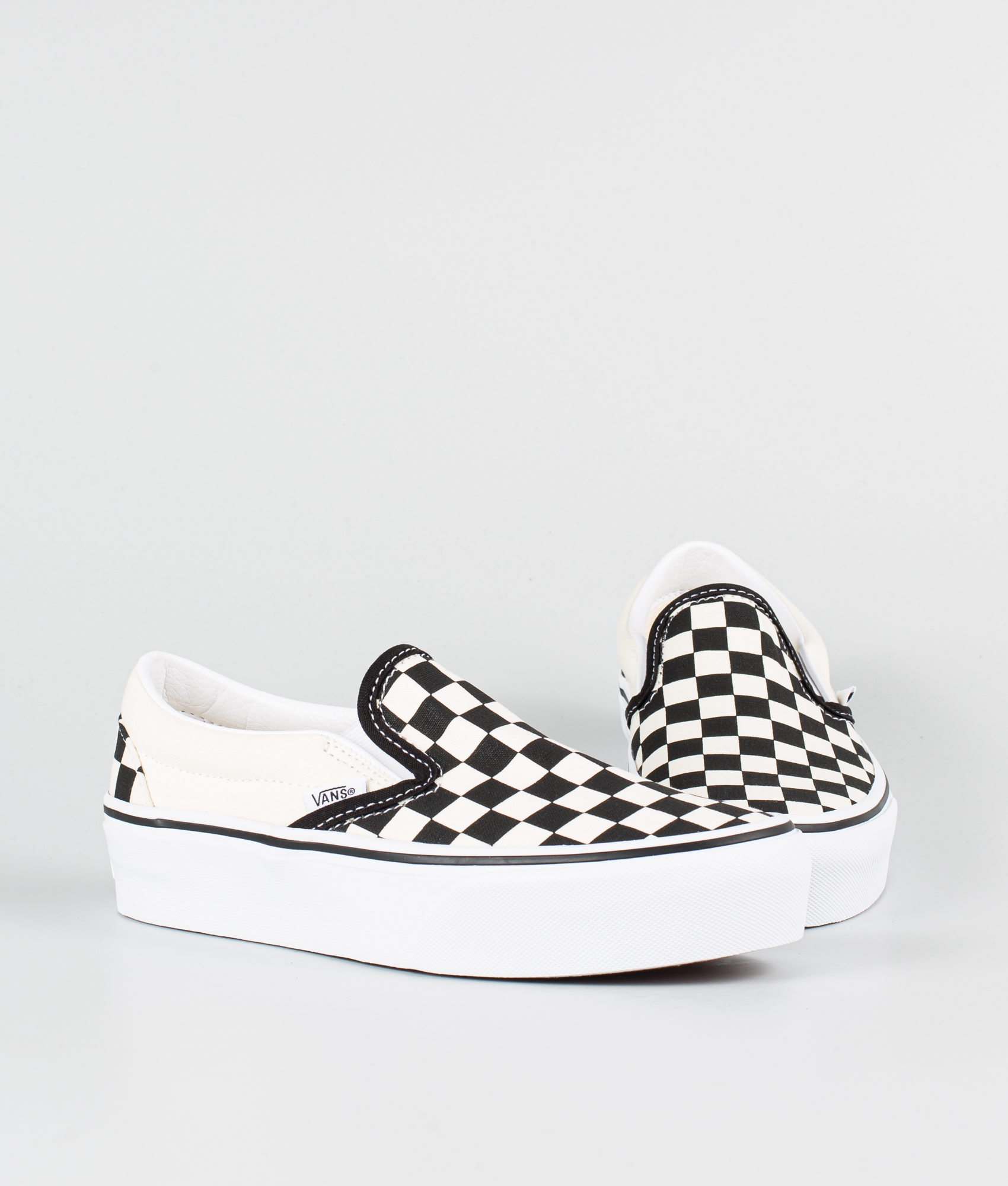 vans slip on platform checkerboard