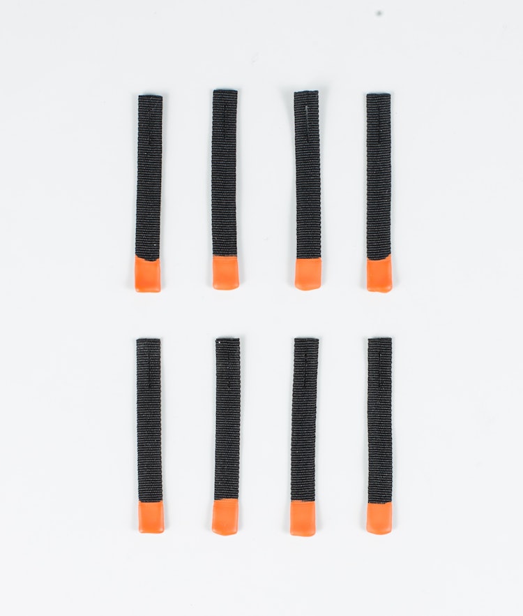 8pc Rips Tape Zip Puller Pezzi di ricambio Black/Orange Tip, Immagine 1 di 3