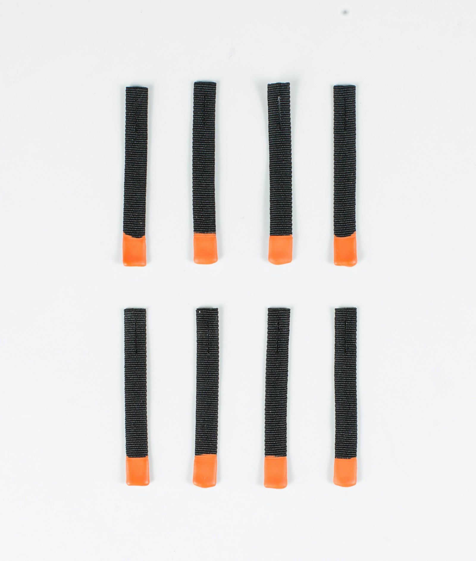 8pc Rips Tape Zip Puller Pièces de rechange Black/Orange Tip, Image 1 sur 3