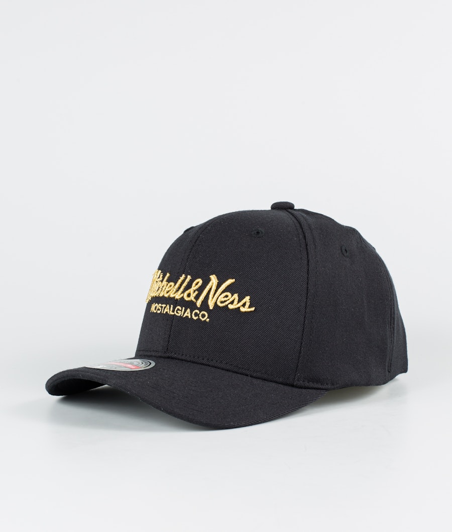 Mitchell and Ness Pinscript Snapback Cap Black/Gold