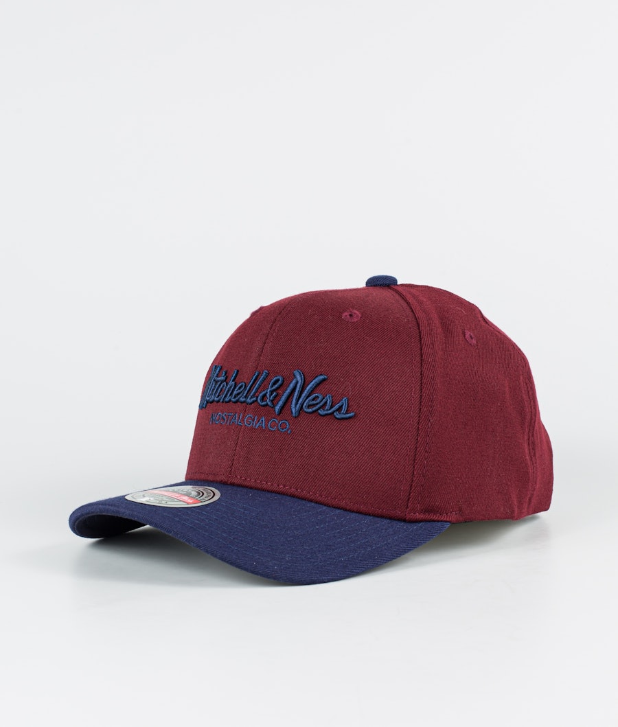 Mitchell and Ness Two Tone Pinscript Keps Burgundy/Dark Navy