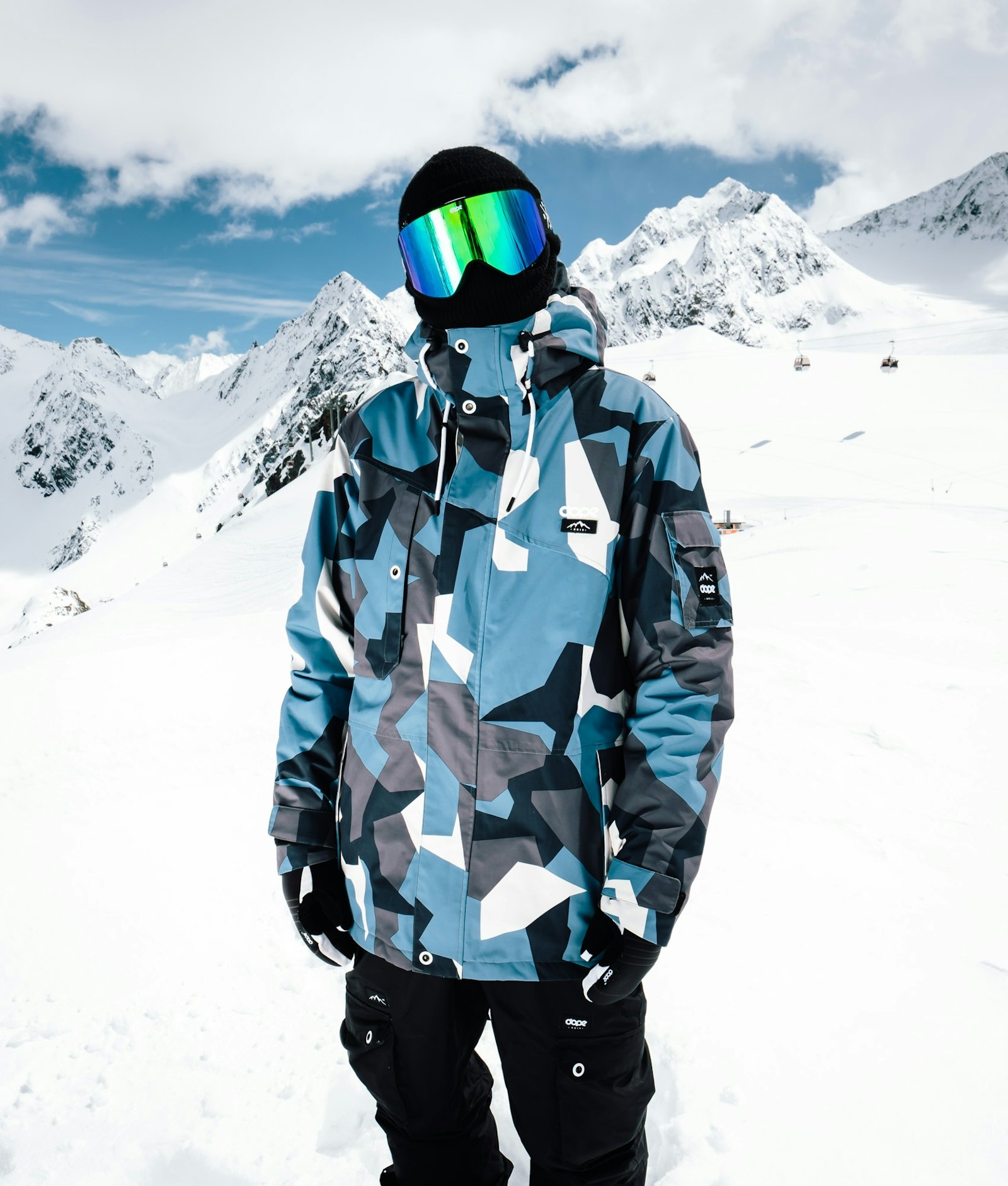 Dope Adept 2019 Snowboard Jacket Men Blue Camo