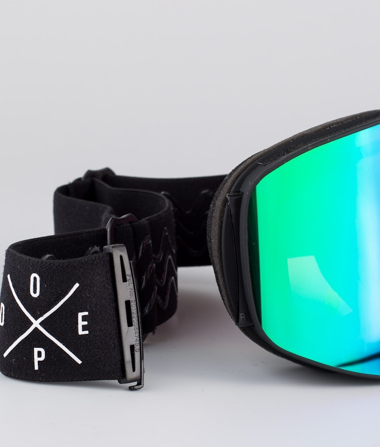 Dope Flush 2X-UP Skibriller Black W/Black Green Mirror