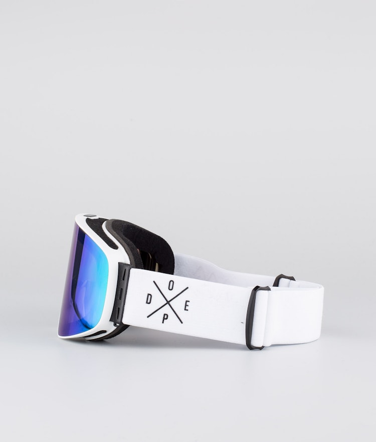 Dope Flush 2X-UP Skibrille Herren White W/White Green Mirror - Weiß |  Dopesnow CH