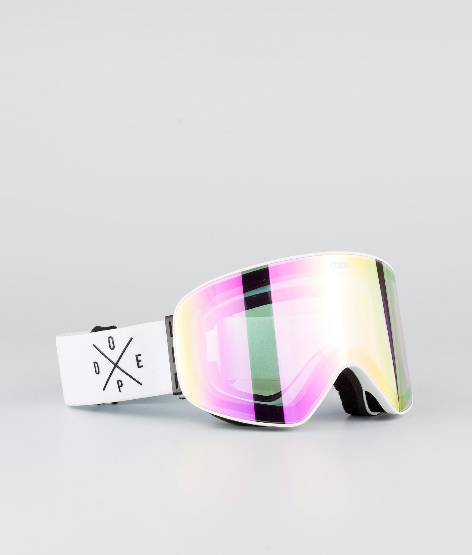 Flush 2X-UP Ski Goggles White W/White Pink Mirror