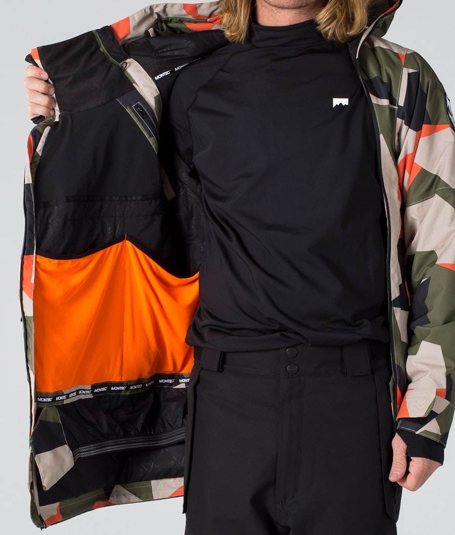 Montec Doom 2019 Men's Ski Jacket Orange Green Camo