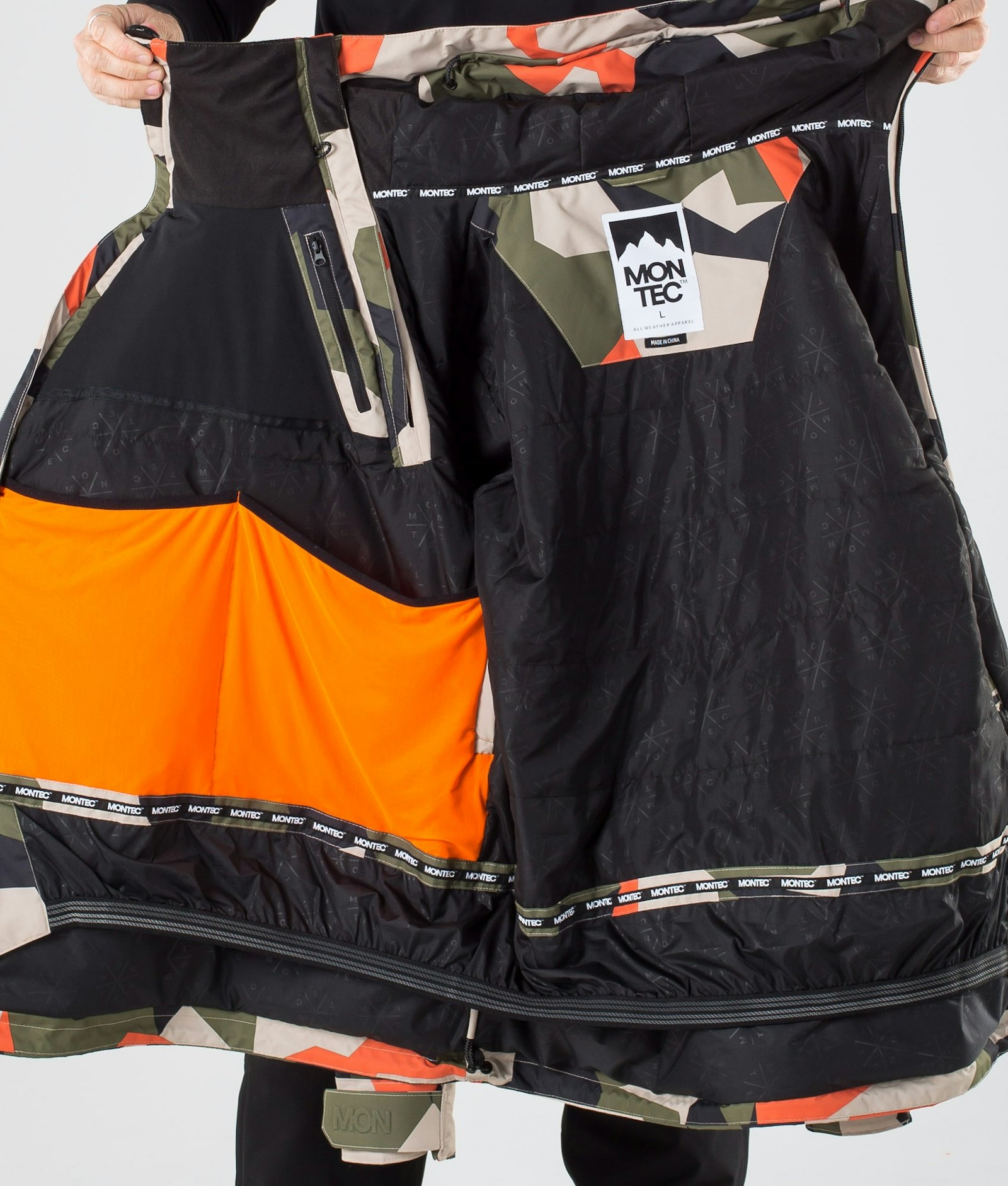 Doom 2019 Ski Jacket Men Orange Green Camo Renewed