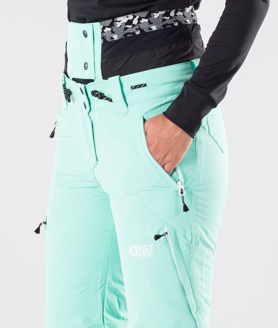 mint green snow pants