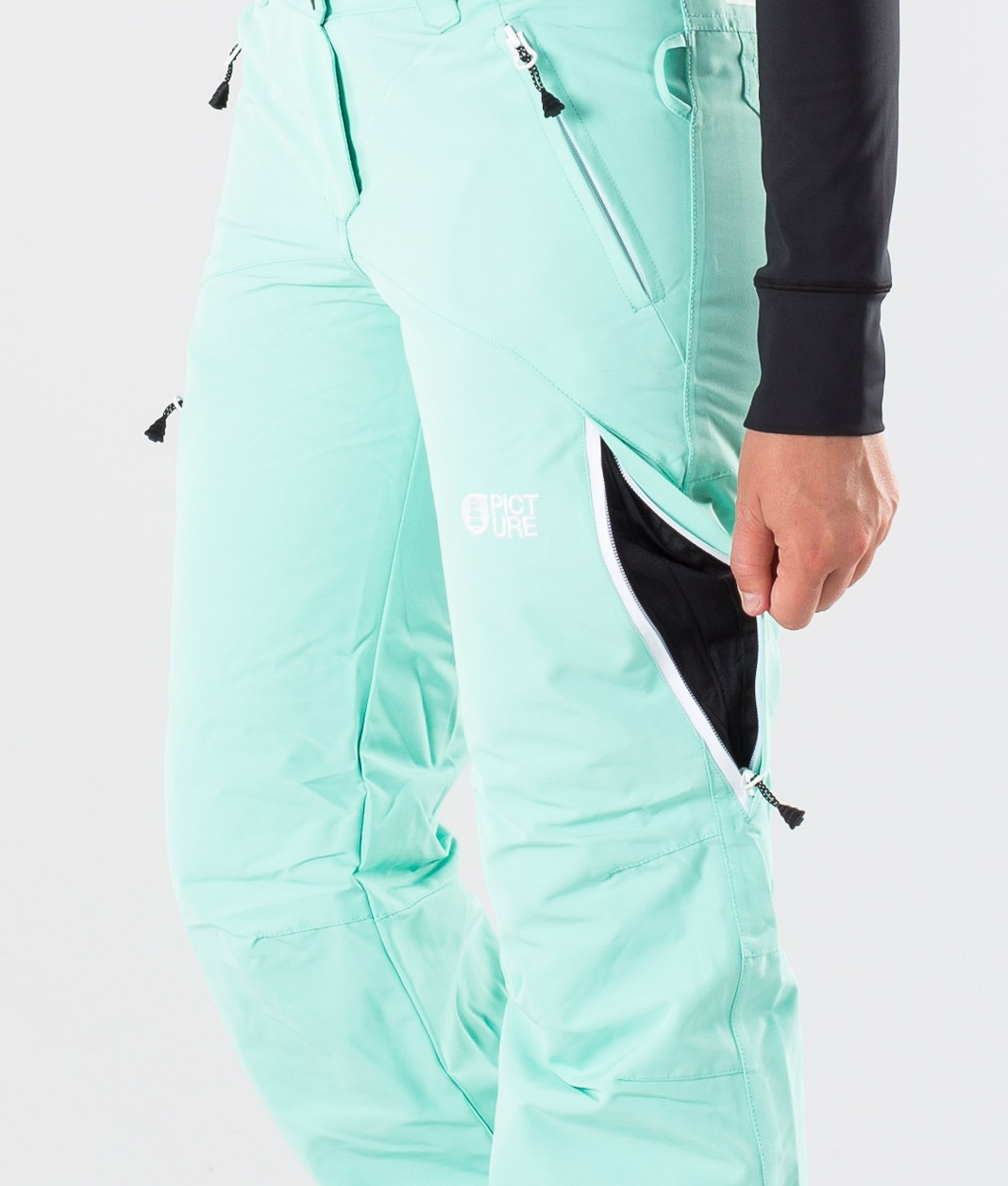 mint green snow pants